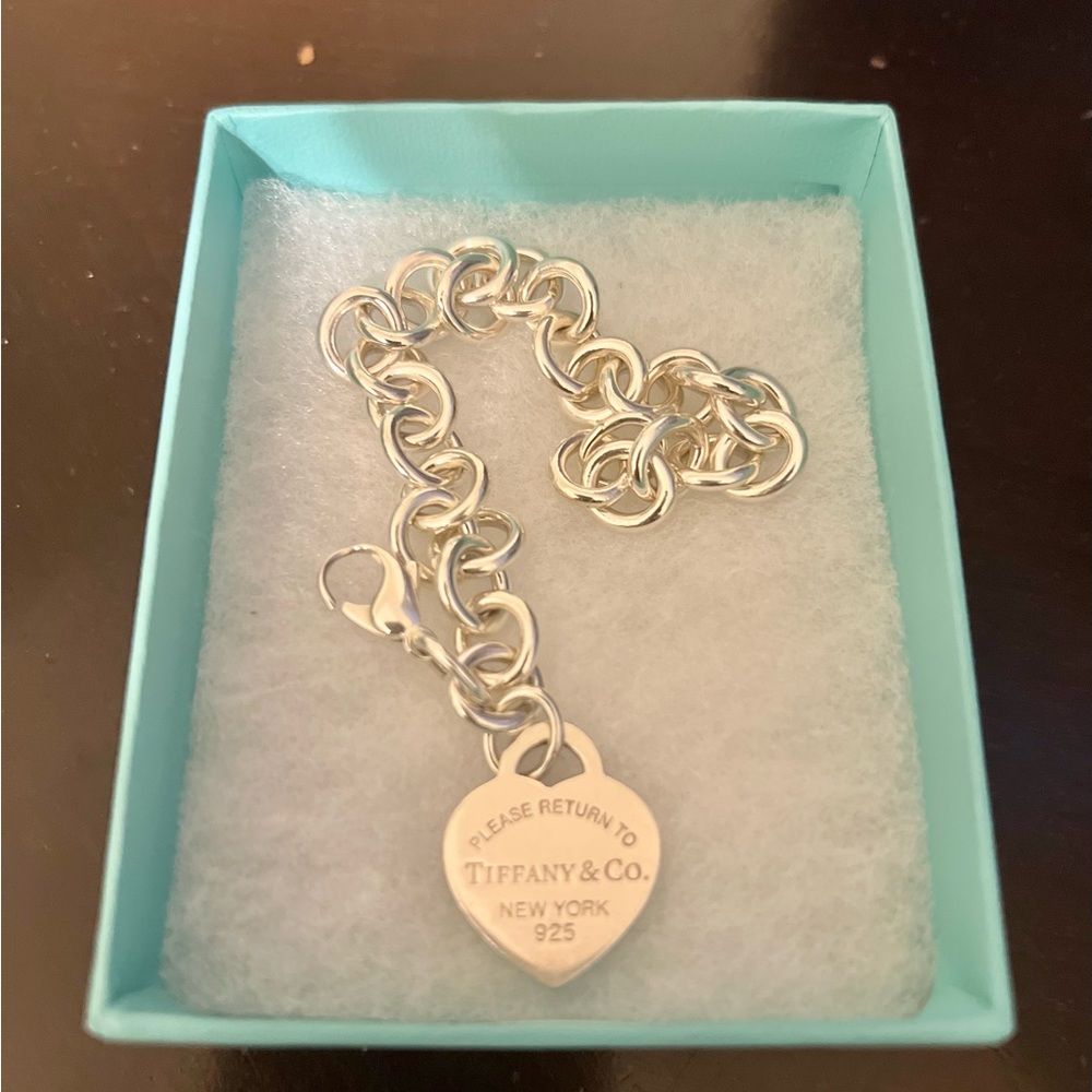 Tiffany & Co. Return to Tiffany Heart Tag 7 in Chain Bracelet 925 Sterling